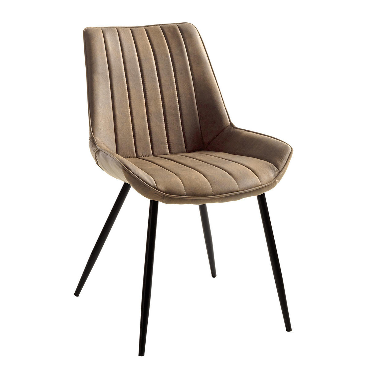 POLSTERSTUHL - Hellbraun, Textil/Metall (54/86/62cm) - home24