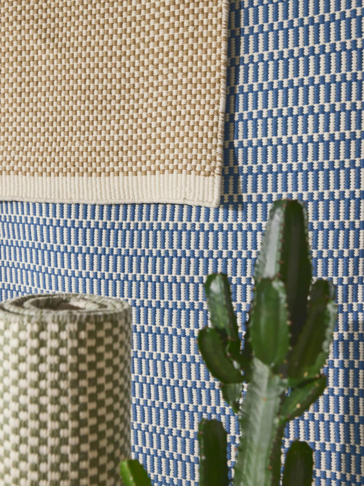 WOLLTEPPICH Laura handgewebt 120/170 cm - Blau, Naturmaterialien/Textil (120/170cm) - benuta Pure