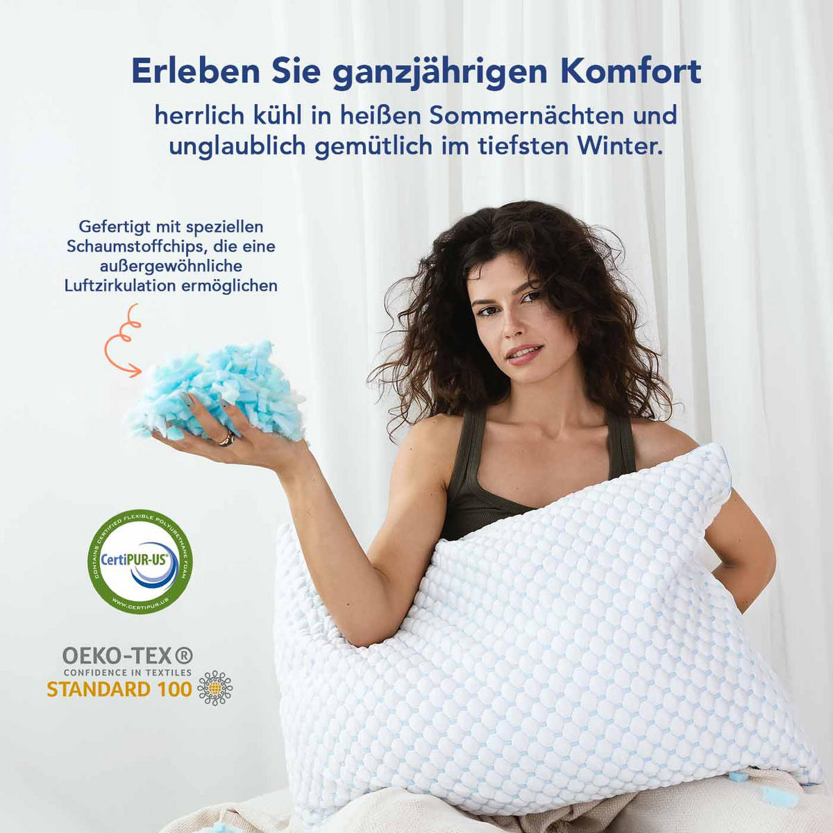 WOLKENKISSEN - Weiß, Textil (80/80cm) - KomfortKissen
