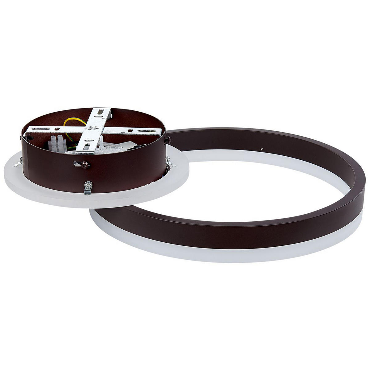 DECKENLEUCHTE Glyde 30/38/9 cm - Braun, Metall (30/38/9cm) - Beliani