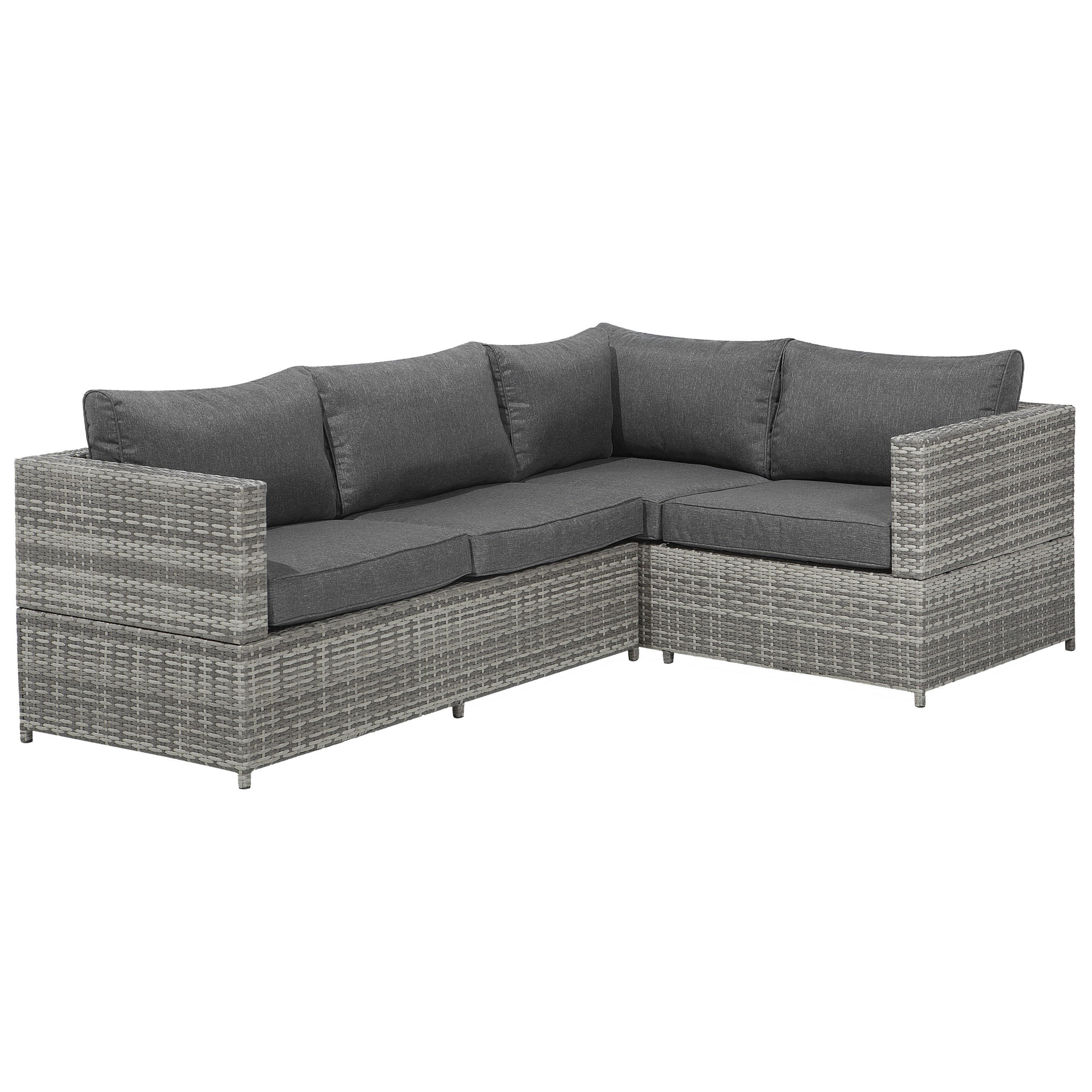 LOUNGE-SET 4-Sitzer grau Avola - Grau, Kunststoff - Beliani