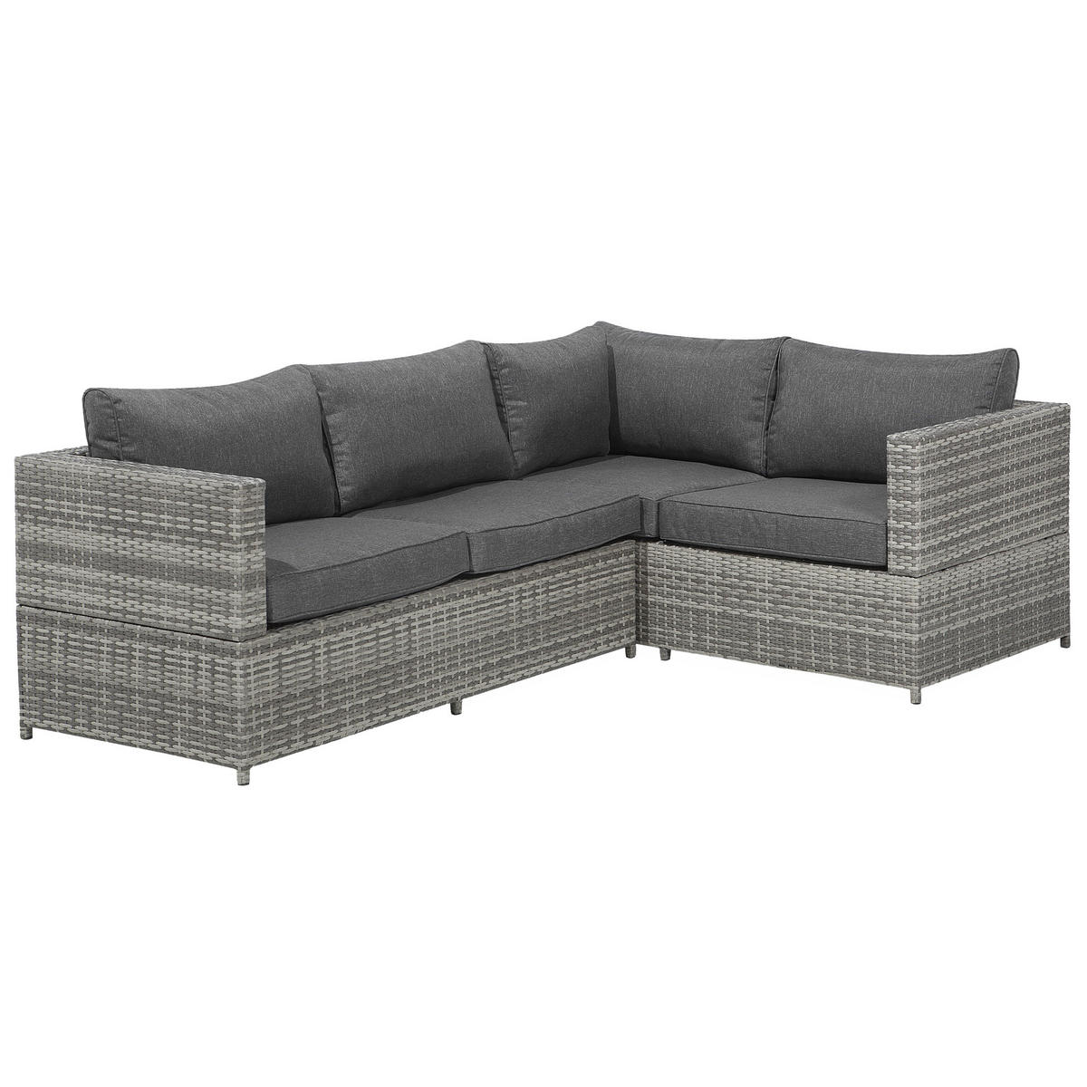 LOUNGE-SET 4-Sitzer grau Avola - Grau, Kunststoff - Beliani