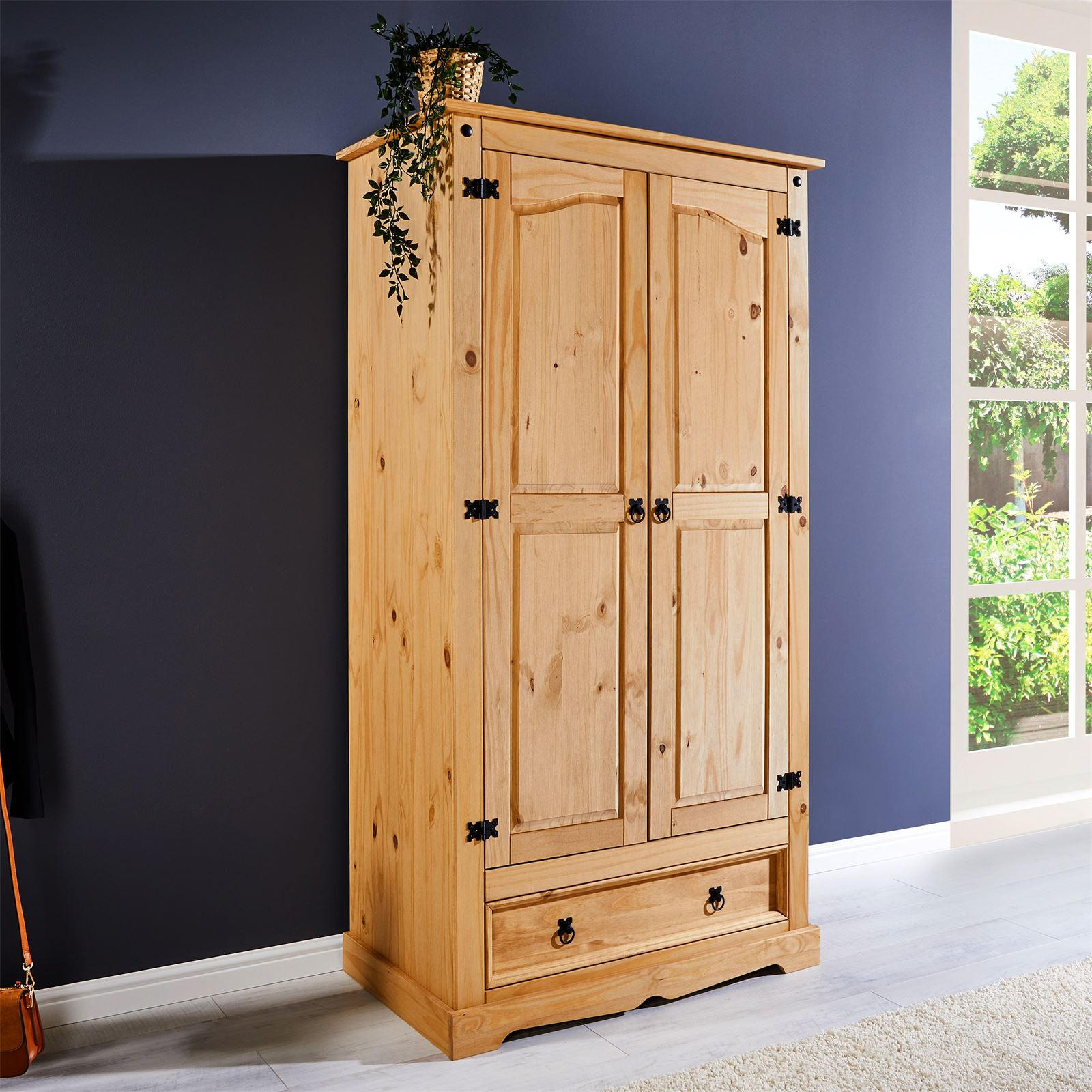 GARDEROBENSCHRANK TEQUILA - Kieferfarben, Holz (100/185/56cm) - IDIMEX