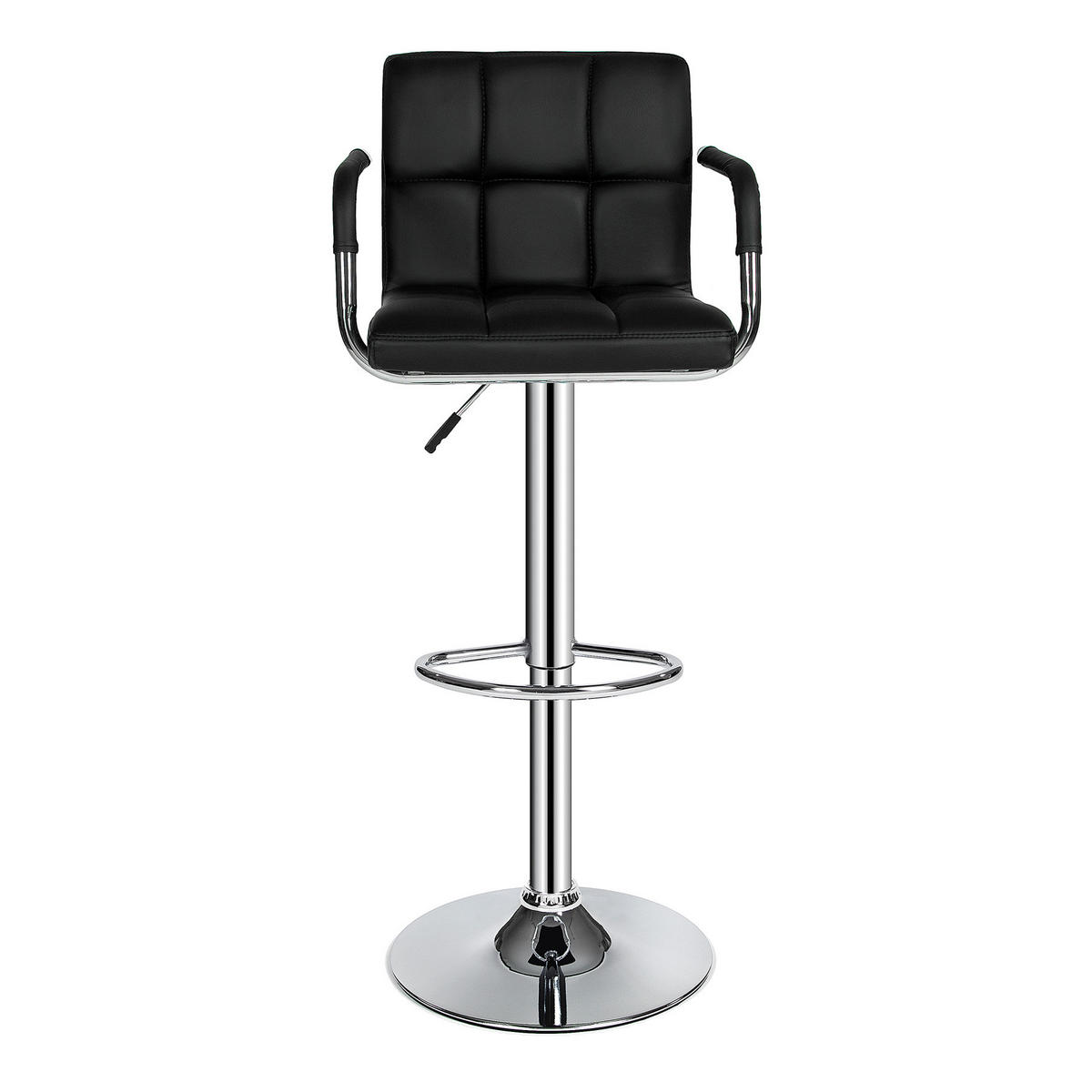 BARHOCKER 2er Set Harald,Sitzhöhe 62,5 - 82,5 cm,schwarz - Schwarz, Textil (42/114/37cm) - tectake
