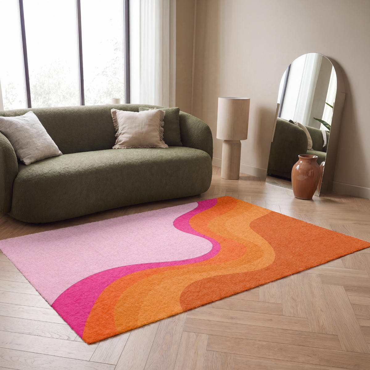 KOBERCE - Retro - Vlny - Farebné - 180x120 cm - viacfarebná, textil/plast (180/0.4cm) - OnlyWow