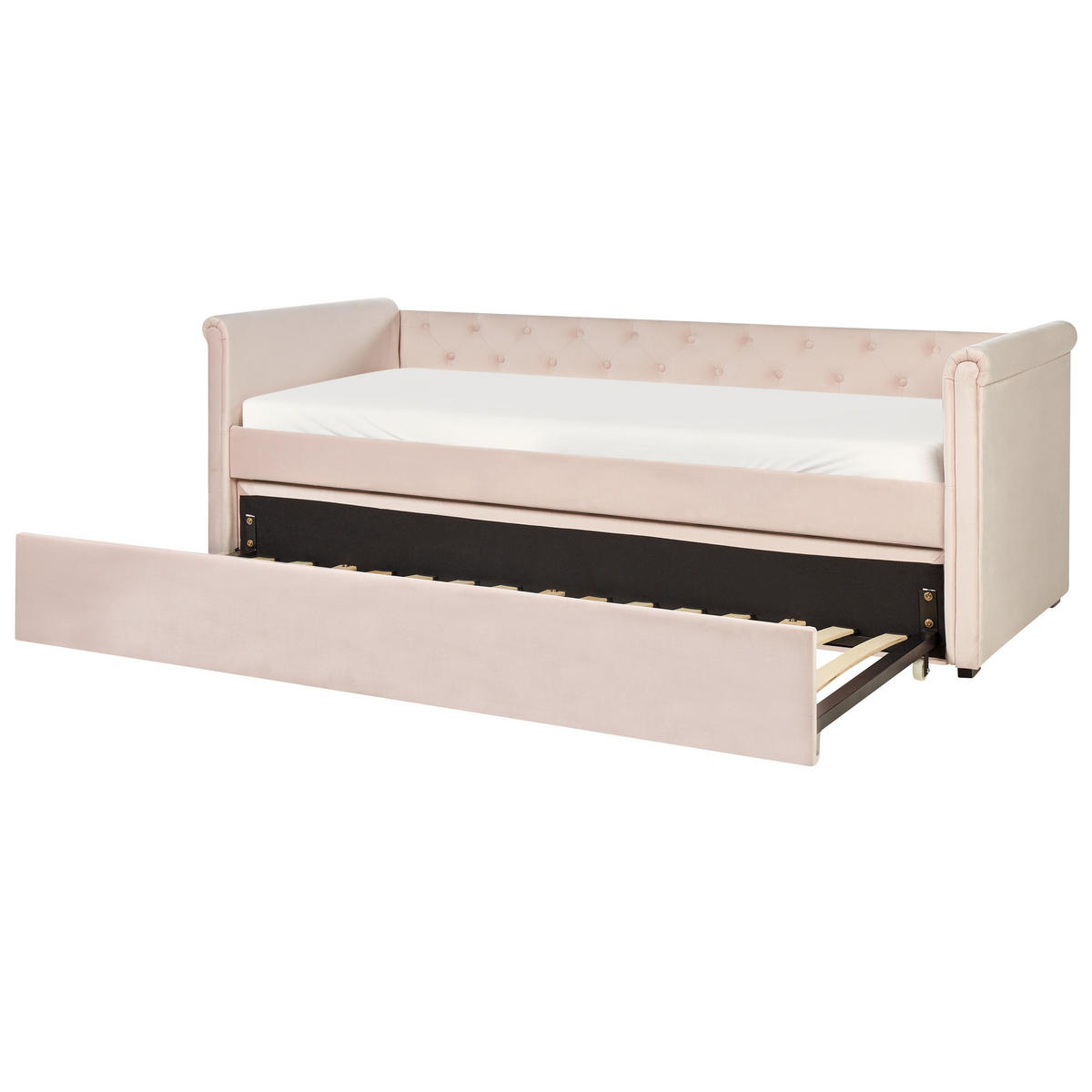 TAGESBETT Rosa 90-200 cm Libourne - Pink, Holz/Textil (90/200cm) - Beliani