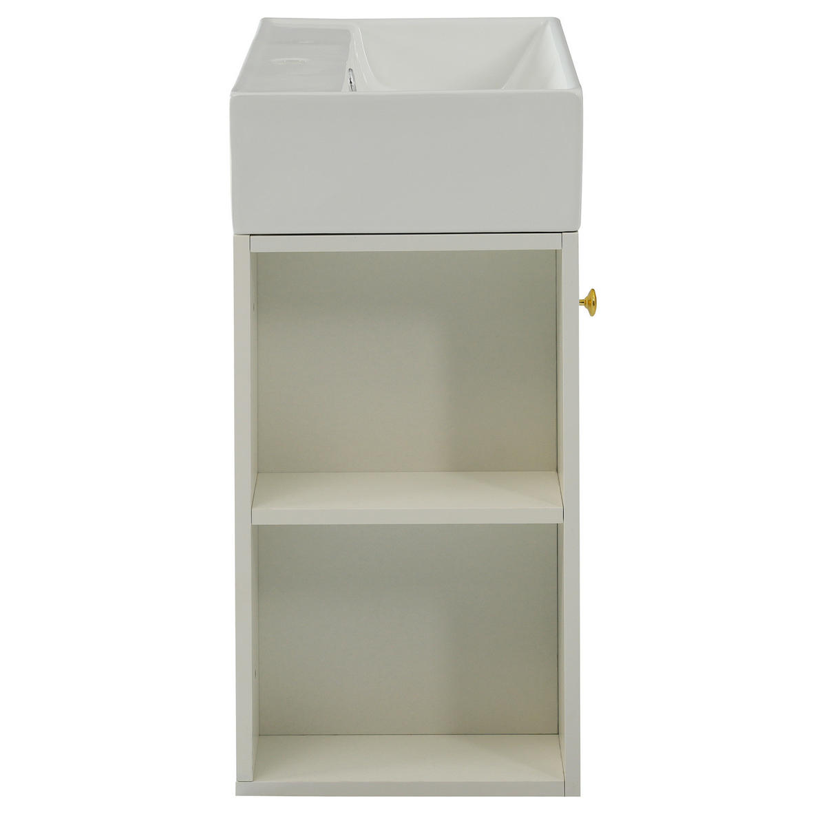 KOMPAKTE Waschtischkombi 55 cm in Weiß mit Soft-Close und Seitenfächern - Weiß, Holzwerkstoff (55/66.5/31cm) - BEAOK