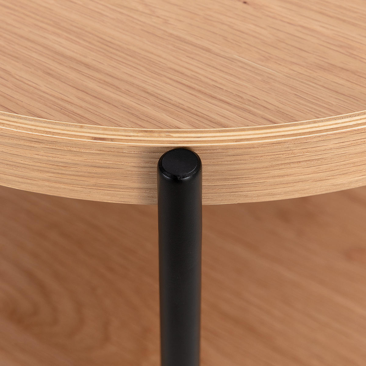 BEISTELLTISCH - Echtholzfurnier - Eichefarben, Holzwerkstoff/Metall (52/52/45cm) - home24