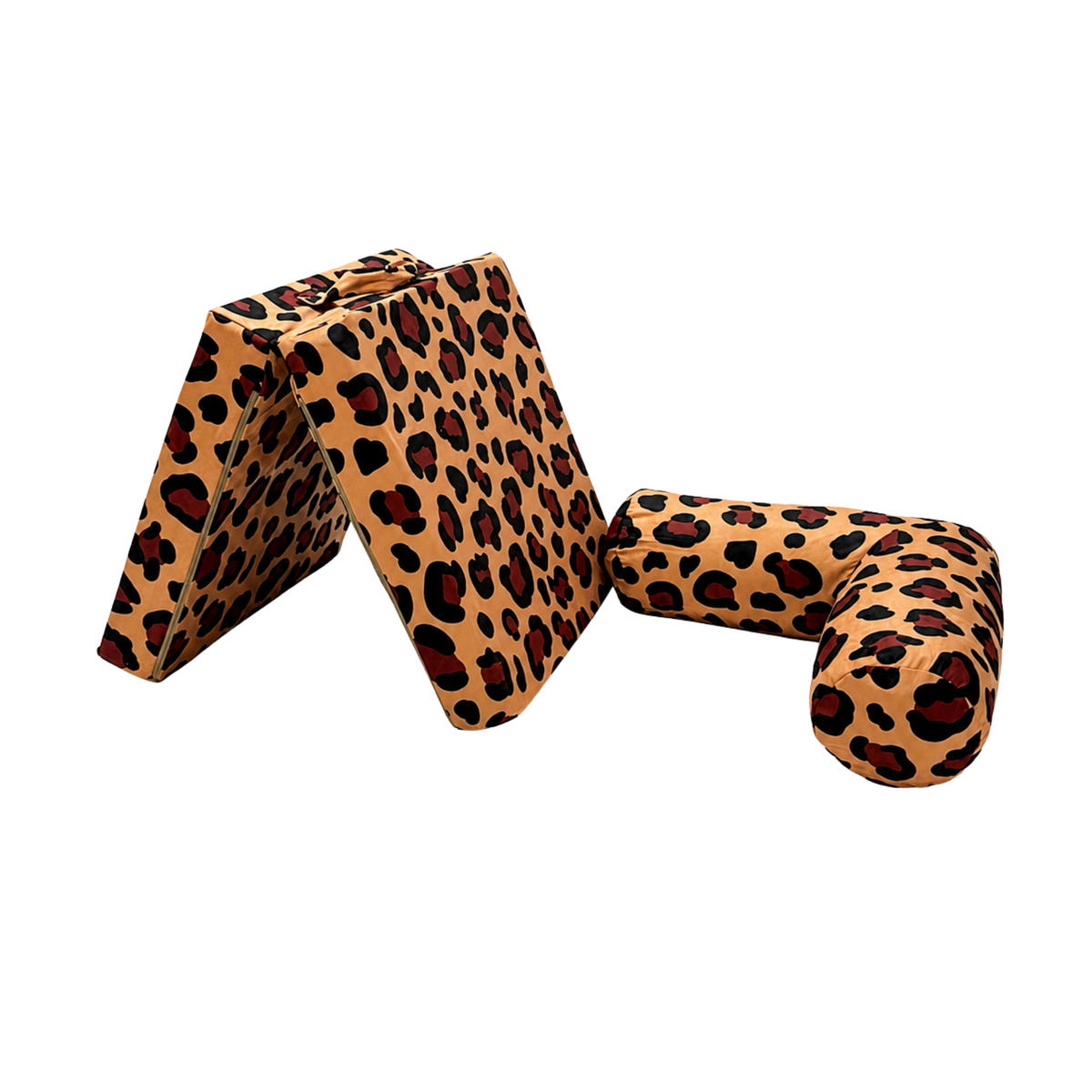 MODULARES Kindersofa Leopard – weiches Spielsofa zum Spielen und Entspannen - Schwarz, Textil (142/25/71cm) - Bees & Blooms