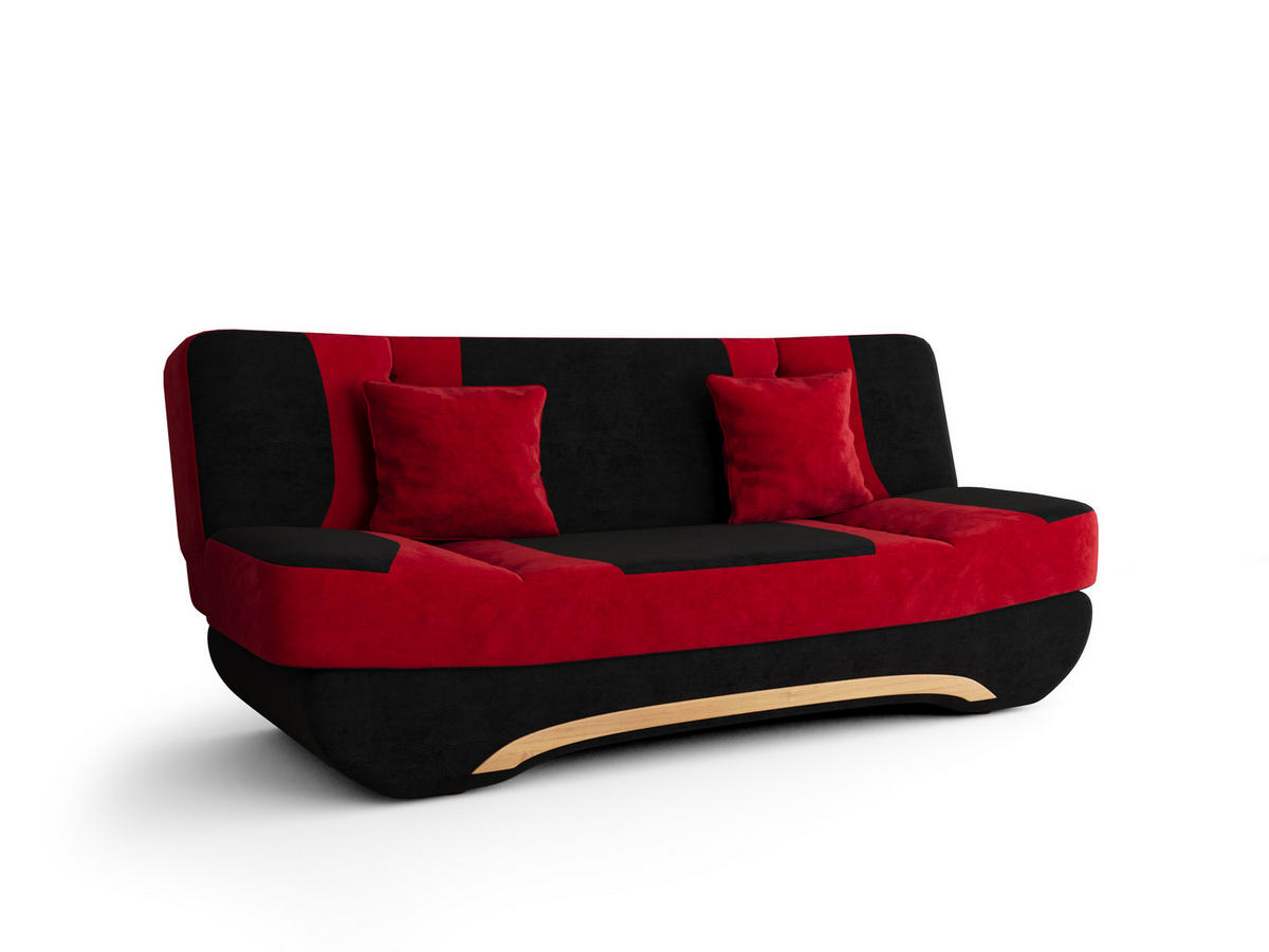 SOFA Boat mit Schlaffunktion - Rot/Schwarz, Textil (190/95/80cm) - SIMKAM Furniture