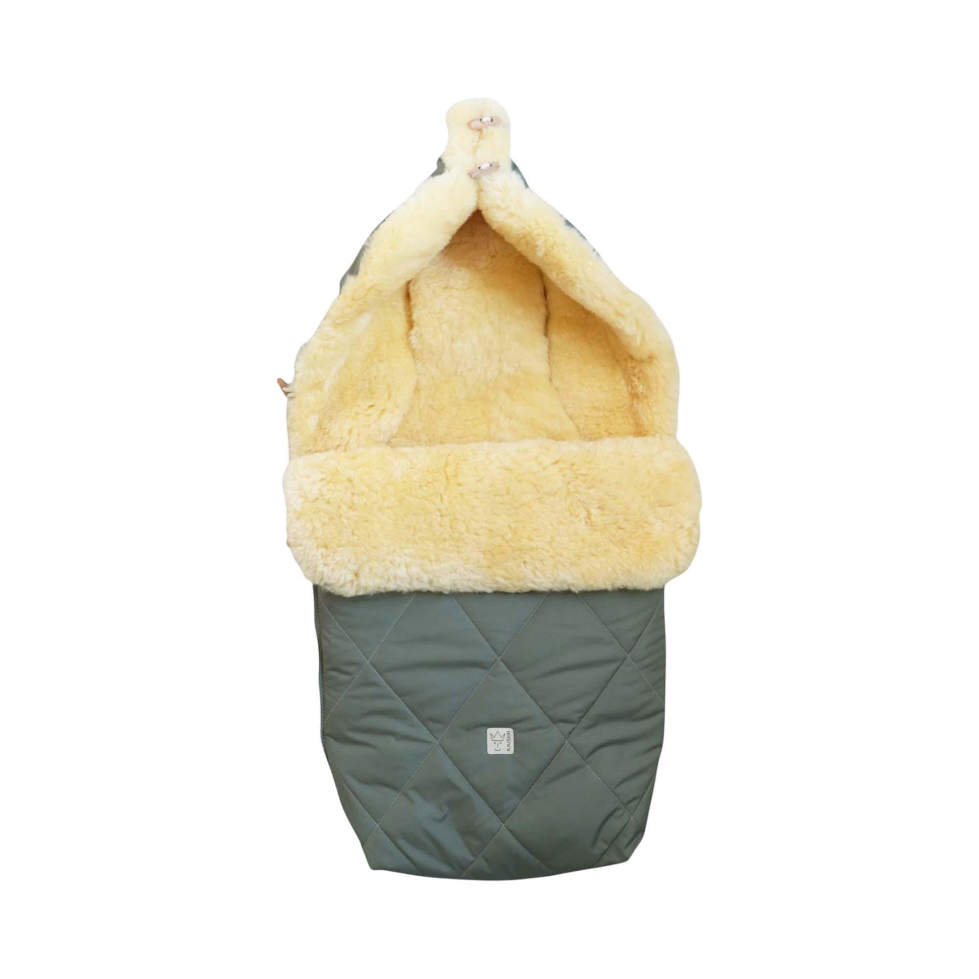 LAMMFELL-FUSSSACK Coosy, salbei green - Grün, Fell (45/85cm) - Kaiserbaby