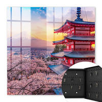 SCHLÜSSELBOX Schwarz 30x30 cm- Türöffnung nach rechts - Japanische Harmonie - Pink, Metall (30/30/5cm) - TULUP