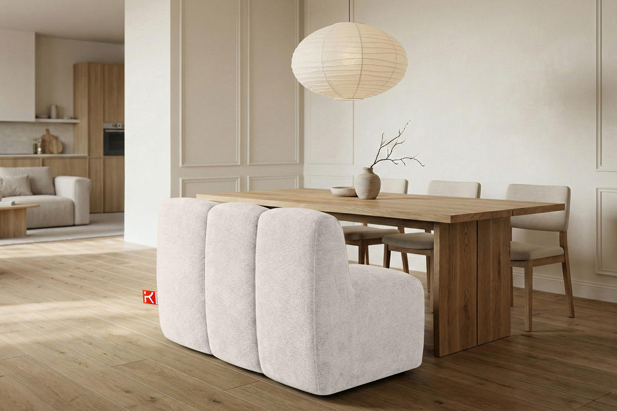 ESSZIMMERBANK BRESCO, Cremig - Creme, Holz/Holzwerkstoff (123/80/72cm) - KONSIMO®