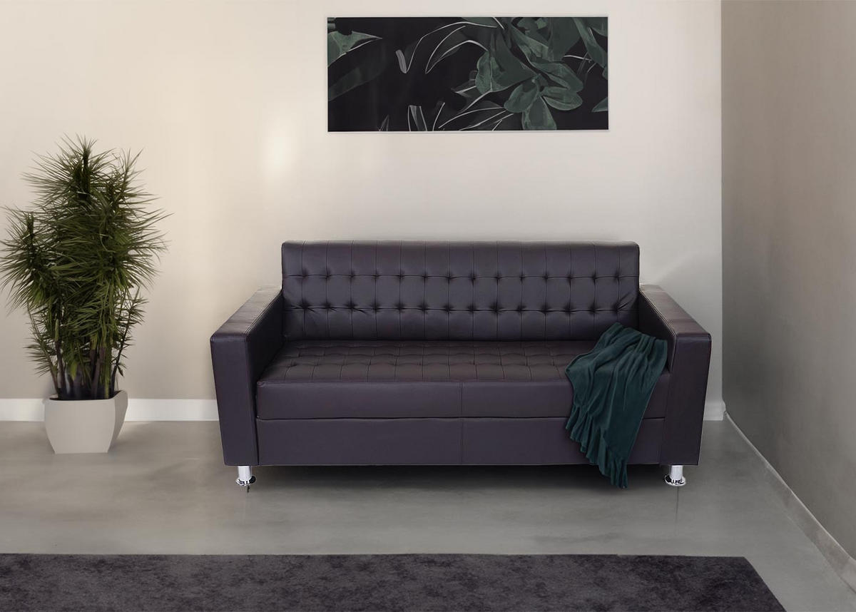 3ER SOFA Braun - Braun, Textil (180/82/75cm) - MCW