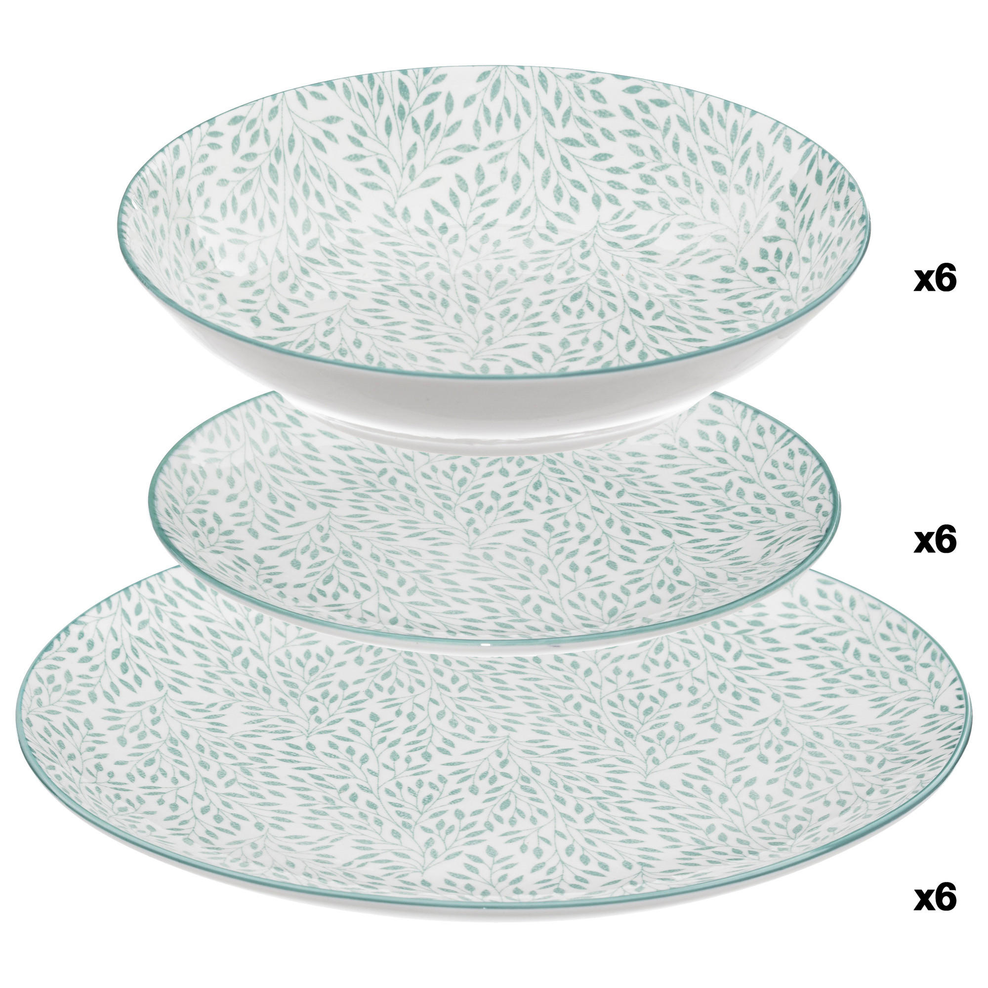 GESCHIRR-SET 18-teilig Jasmin Mehrfarben 27/27/23,5 cm - Multicolor, Keramik (27/23.5/27cm) - Secret de Gourmet