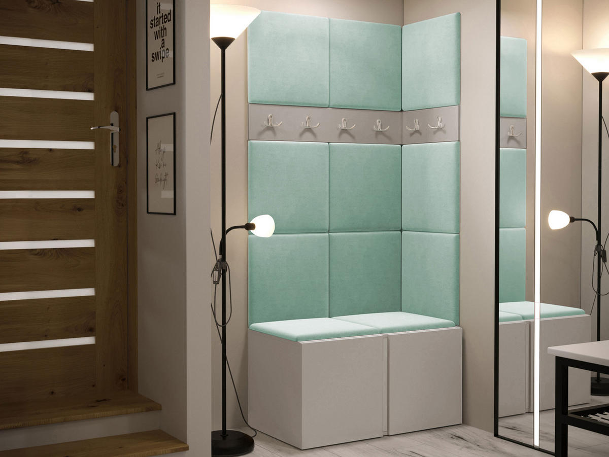 GARDEROBEN-SET Orion I - Kaschmir/Mintgrün, Holzwerkstoff/Kunststoff (84/186/46cm) - MIRJAN24