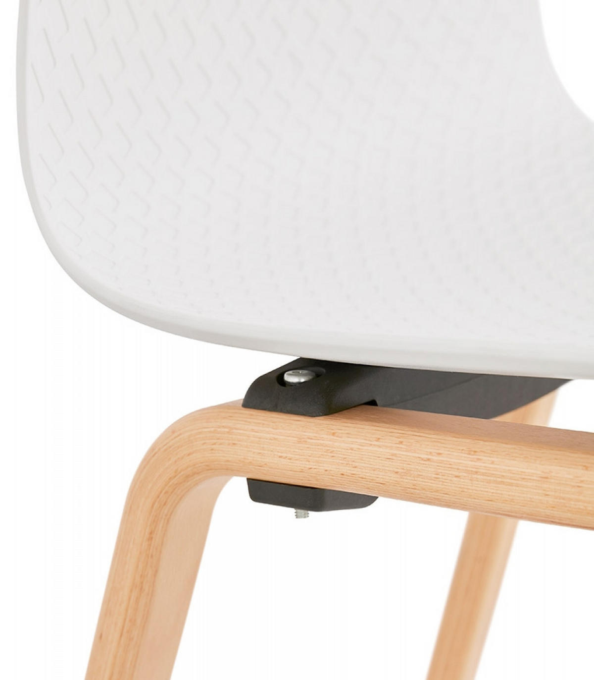 DESIGNERSTUHL Kunststoffsitz Holzgestell, Weiß-Beige 44,5x52,5x81 cm - Beige/Weiß, Holz/Kunststoff (45/81/53cm) - KADIMA DESIGN