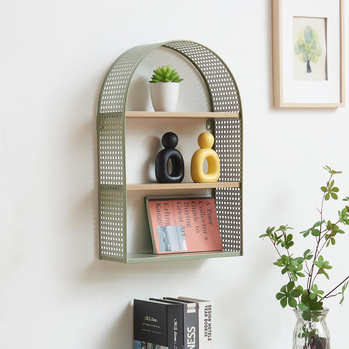 WANDREGAL Jäller II. - Grün, Holzwerkstoff/Metall (34.5/53/13.5cm) - [en.casa]