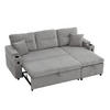 ECKSCHLAFSOFA 3-Sitzer Cord mit Schubladenbett und USB-Anschluss Hellgrau 212,5/136/86 cm - Hellgrau, Textil (136/212.5cm) - Redom