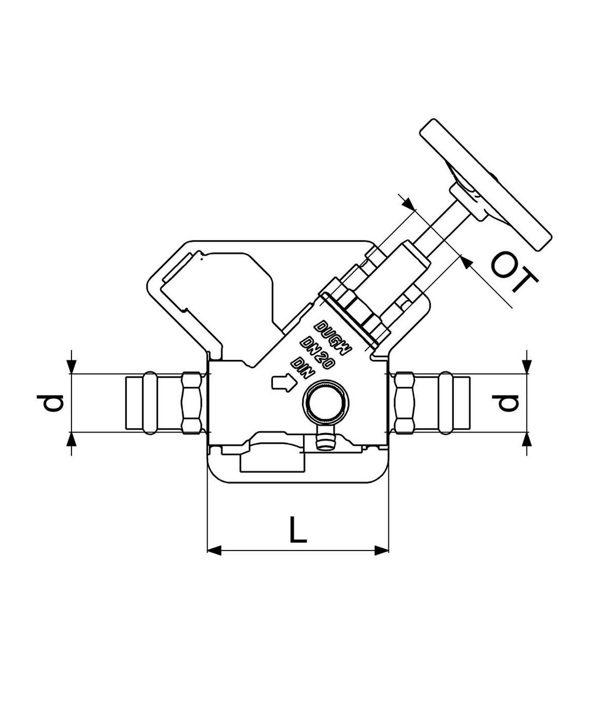 FREISTROMVENTIL,PRESSANSCHL.IG M.ENTL.,ST.SP,M.DS,DN20,PR18,DVGW - Schwarz, Metall (10/18/30cm) - Schlösser Armaturen