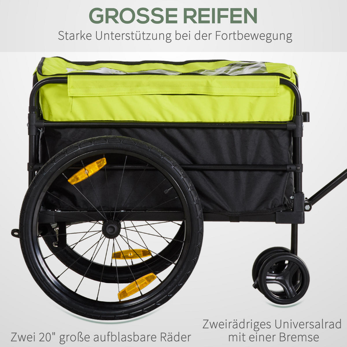 FAHRRADANHÄNGER - Gelb/Schwarz, Textil (64/103/130cm) - HOMCOM