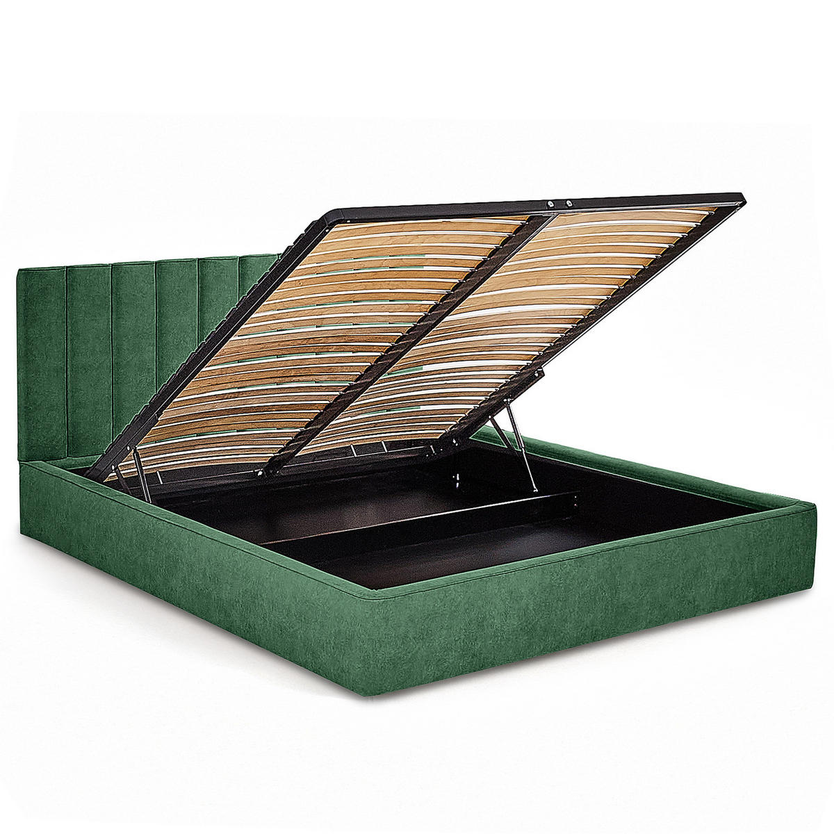 POLSTERBETT - Grün, Textil (200/200cm) - home24