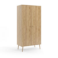 KLEIDERSCHRANK Schrank Kriml Eichenfarbe 180x202 cm - Sonoma Eiche, Holz (52/202/180cm) - Fedve