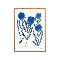 POSTER mit Rahmen Wild Apple - Borrowed and Blue II - Blau/Eichefarben, Holz/Papier (30/40cm) - Poster&Frame