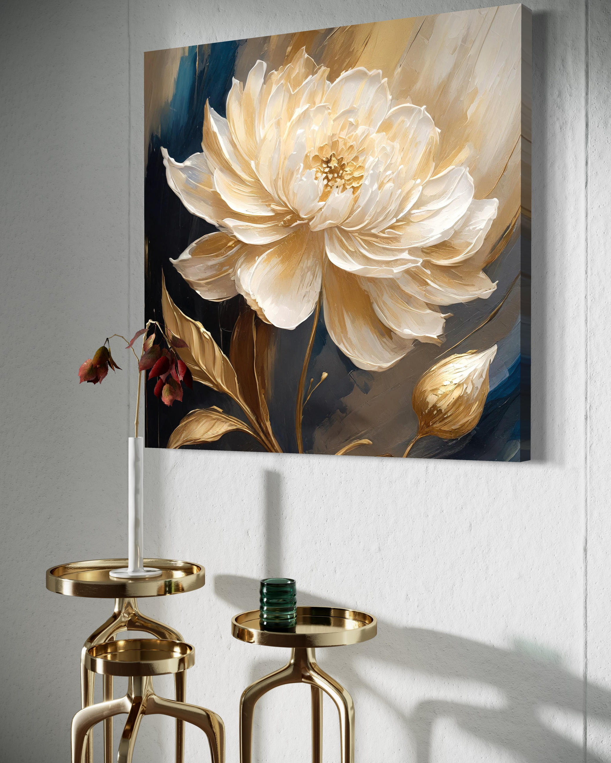 WANDBILD magnolien botanik blumen - Beige, Textil (30/30cm) - Feeby