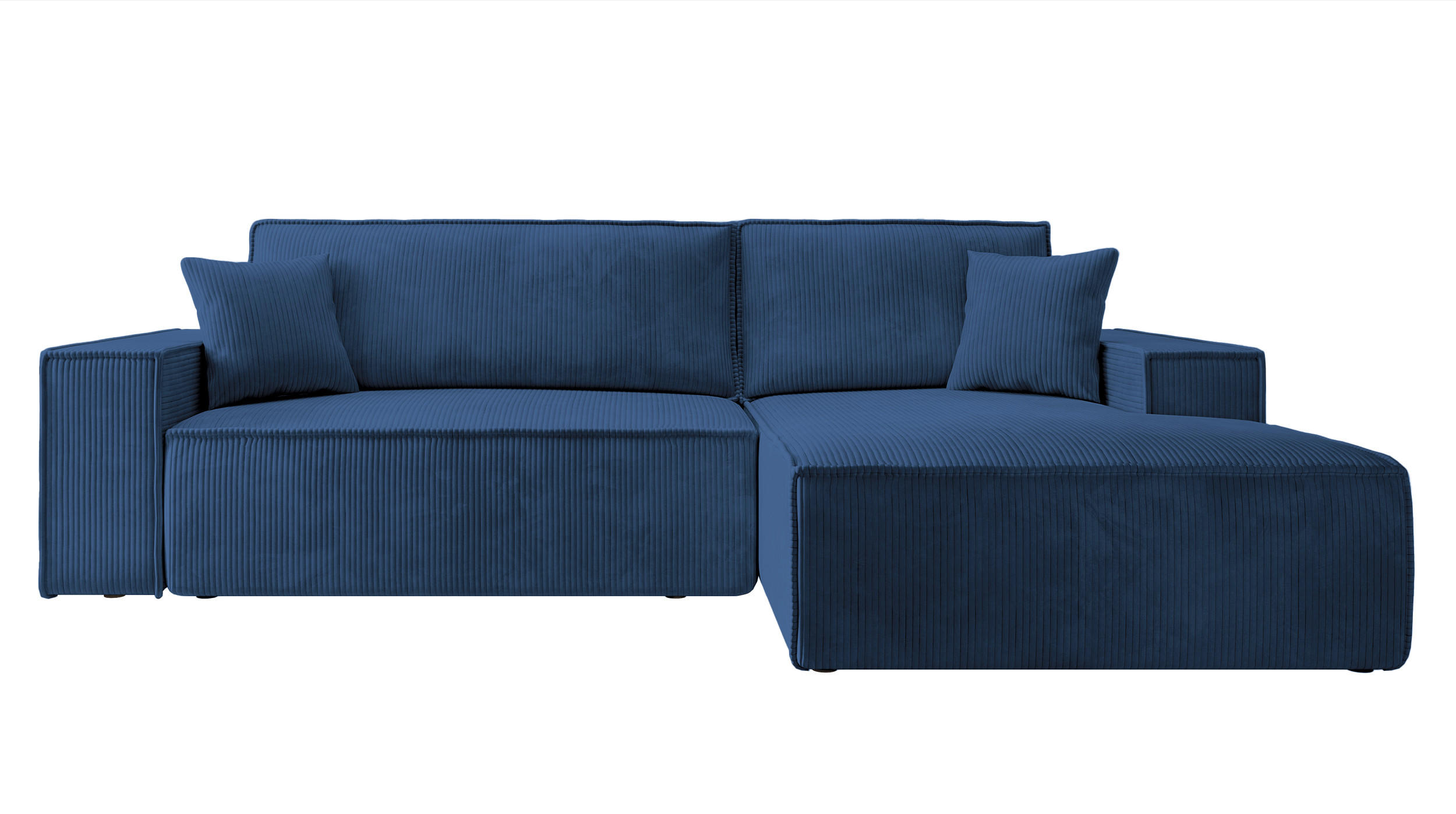 ECKSOFA Farese Dunkelblau Cordbezug - Schwarz/Dunkelblau, Kunststoff/Textil (267/167cm) - Selsey