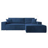 ECKSOFA Farese Dunkelblau Cordbezug - Schwarz/Dunkelblau, Kunststoff/Textil (267/167cm) - Selsey