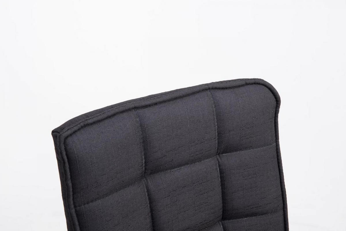 DREHSTUHL Stoff schwarz - Chromfarben/Schwarz, Textil/Metall (43/90/59cm) - CLP