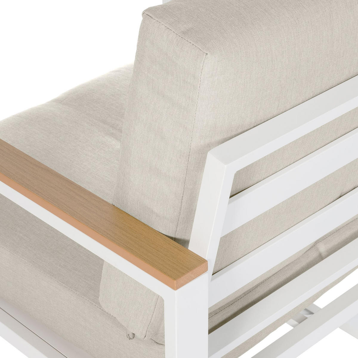 GARTENSITZGRUPPE Stoff Weiß (4-teilig) - Weiß, Textil - CLP