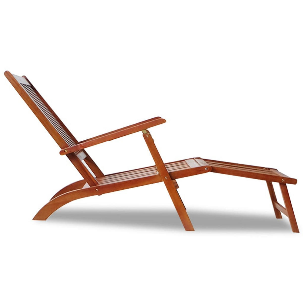 GARTENLIEGE mit Fußteil Massivholz Akazie - Braun, Holz (55/72/168cm) - furnicato
