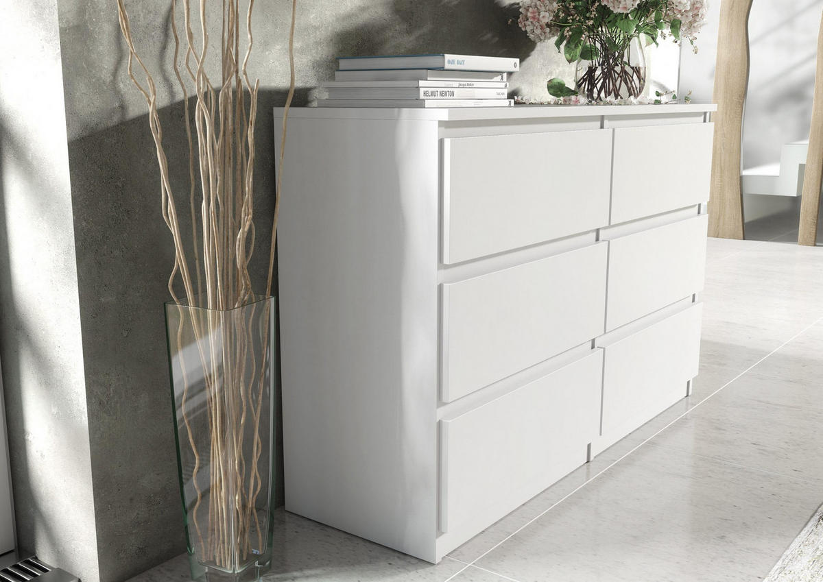 KOMMODE 100 Weiß 100x78,5x39 cm - Weiß, Holzwerkstoff (100/78.5/39cm) - Mobelsta