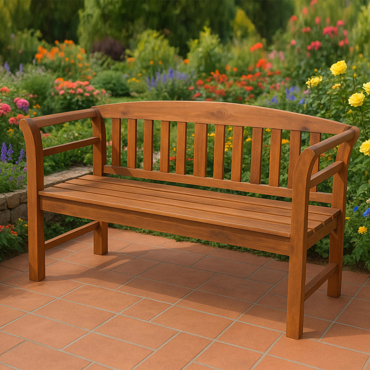 GARTENBANK / Holzbank Rosali 120cm 2-sitzer aus Akazie massiv - Braun, Holz (120/83/45cm) - TPFGarden