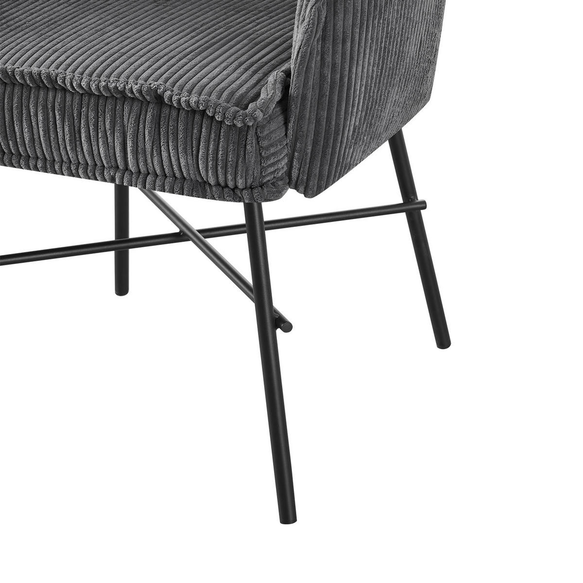 ARMLEHNSTUHL JÜRGEN Anthrazit - Anthrazit, Metall (63/84/63cm) - B&D Home