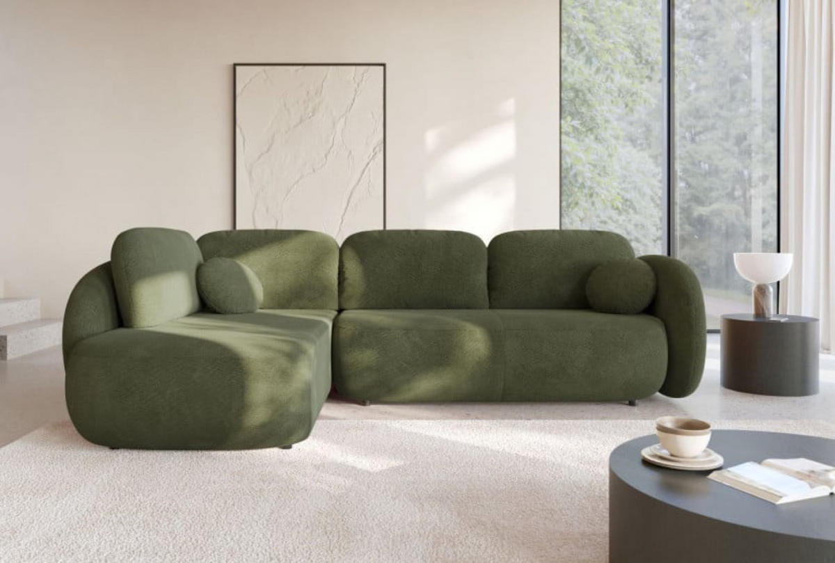 ECKSOFA Grün OLIVIO II Ausziehbar Links - Grün, Textil (289/190cm) - Sepro Meble