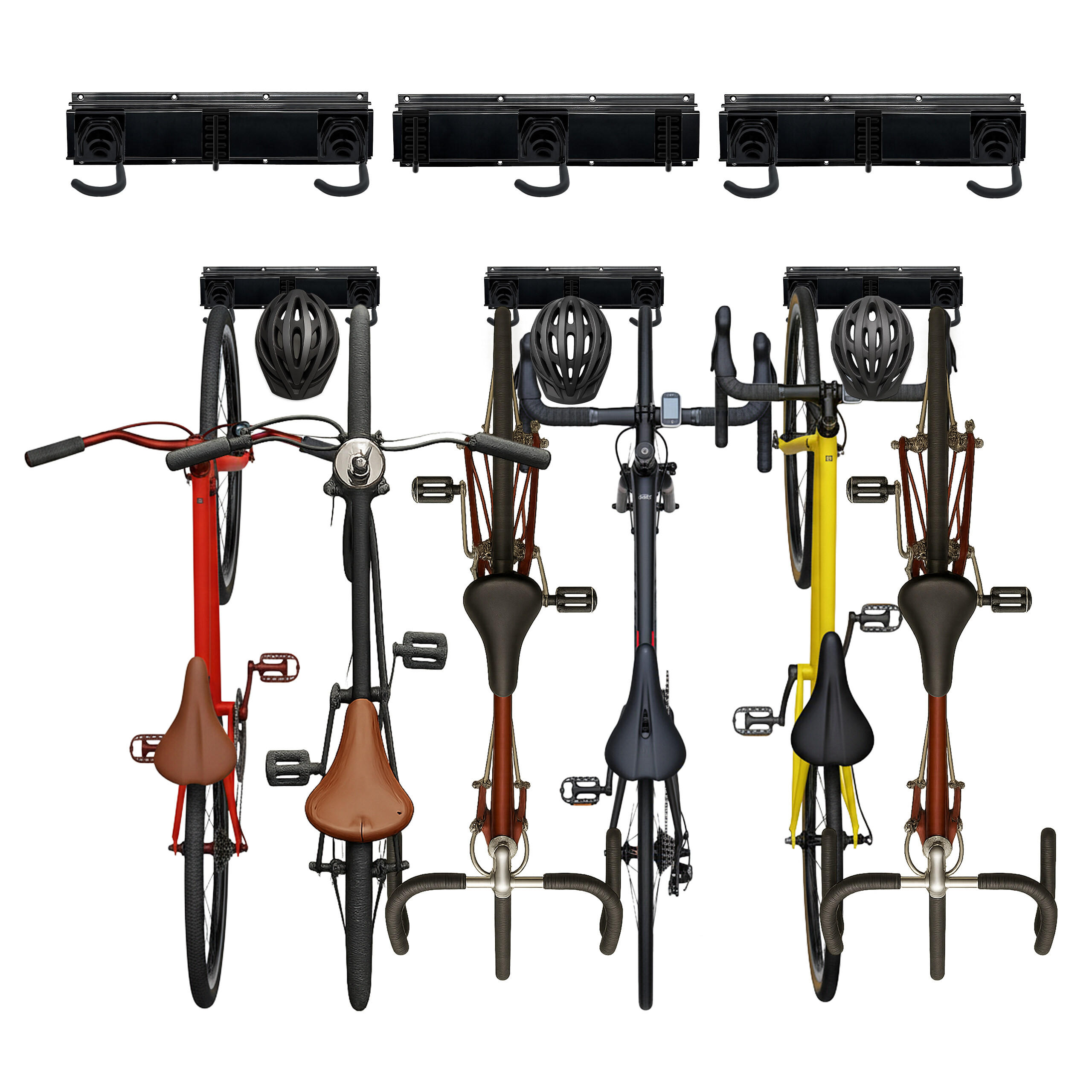 FAHRRAD-WANDHALTERUNG - Schwarz, Kunststoff/Metall (40.5/10/1.5cm) - Relaxdays