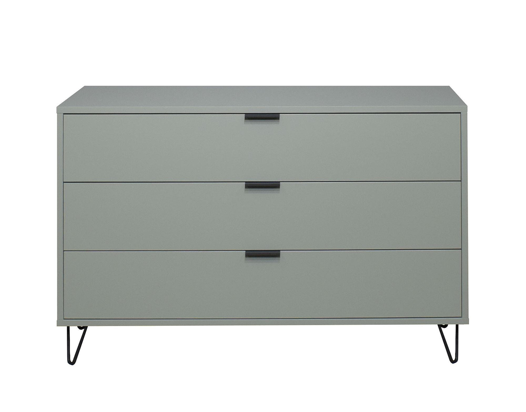 KOMMODE Erna 119x45x82 Pinie Green matt Lack - Grün, Holzwerkstoff (119/82/45cm) - 58aufmkessel