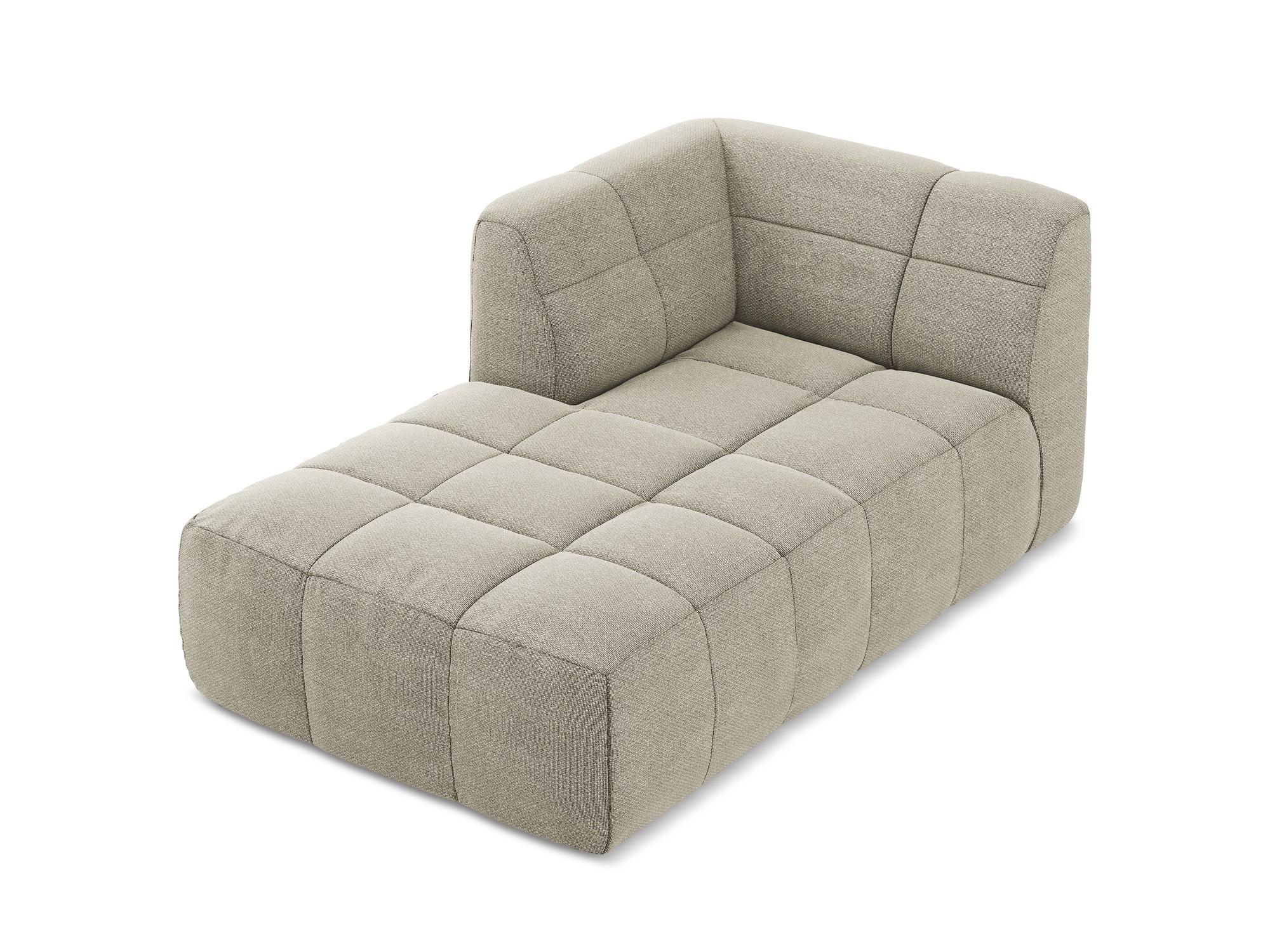 SOFAELEMENT Links Bouclé Stoff Grau - Taupe/Schwarz, Holzwerkstoff/Kunststoff (101/77/175cm) - Makamii