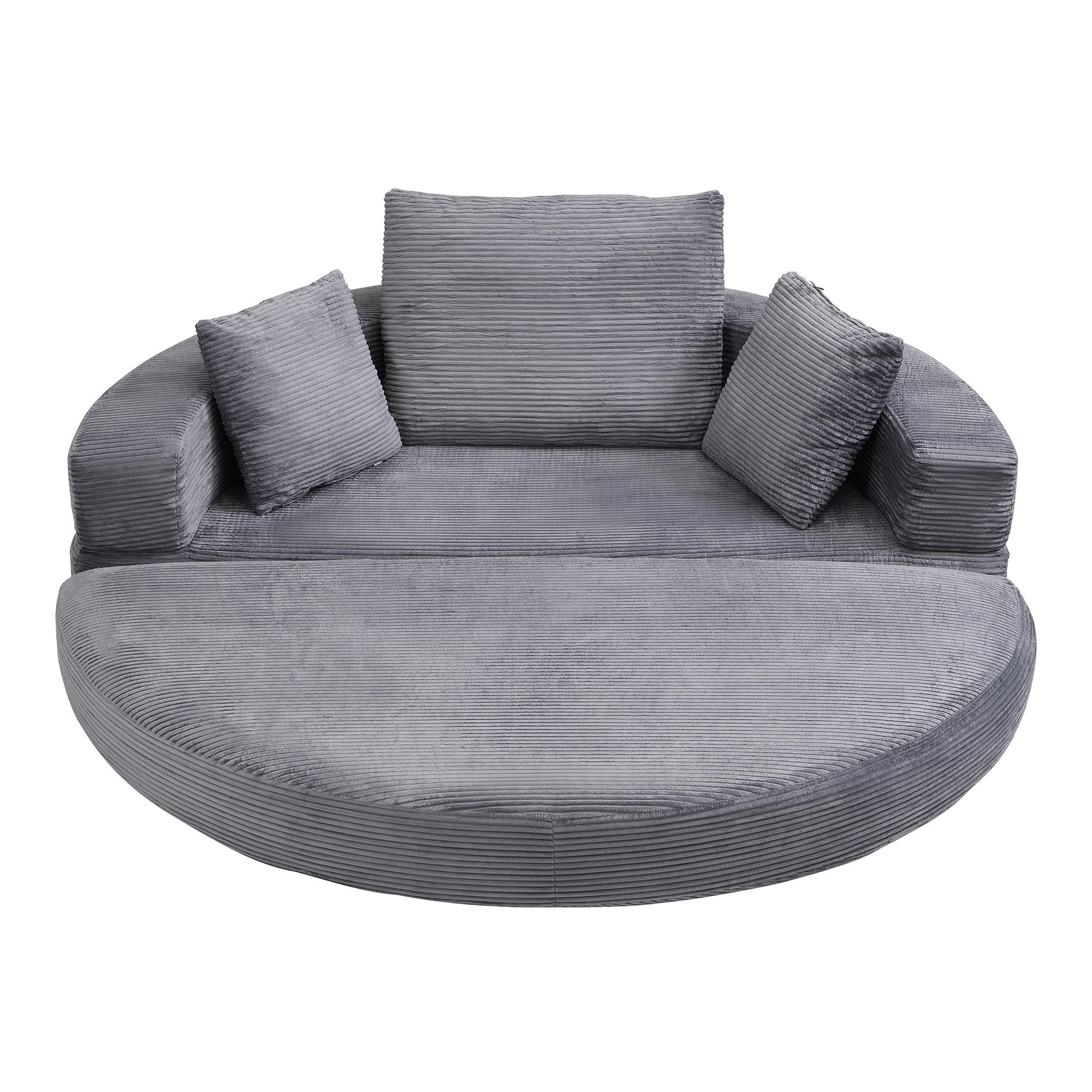 SCHLAFSOFA 173x176 cm klappbar mit Cordbezug und Kissen - Grau, Kunststoff (173/40/176cm)