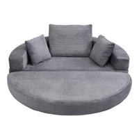 SCHLAFSOFA 173x176 cm klappbar mit Cordbezug und Kissen - Grau, Kunststoff (173/40/176cm)