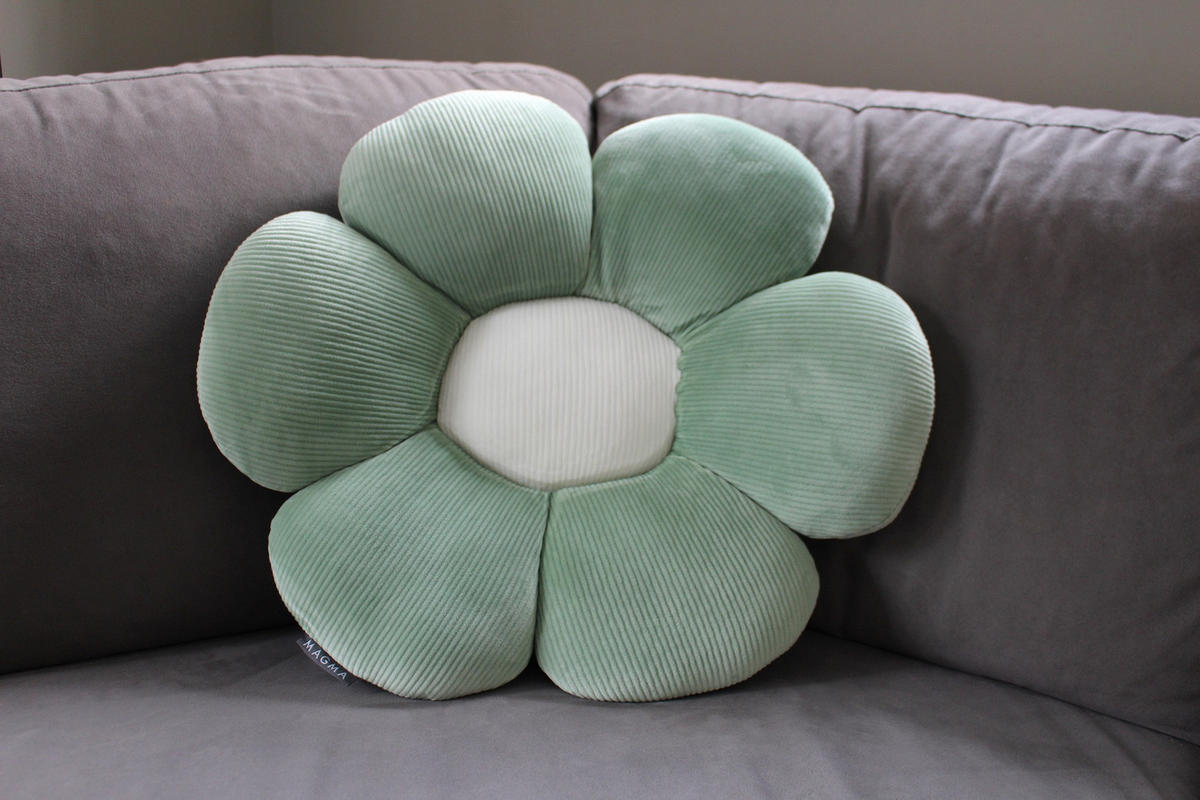 DEKOKISSEN Minnie Blume - Pastellgrün, Textil (50cm) - Magma Heimtexx