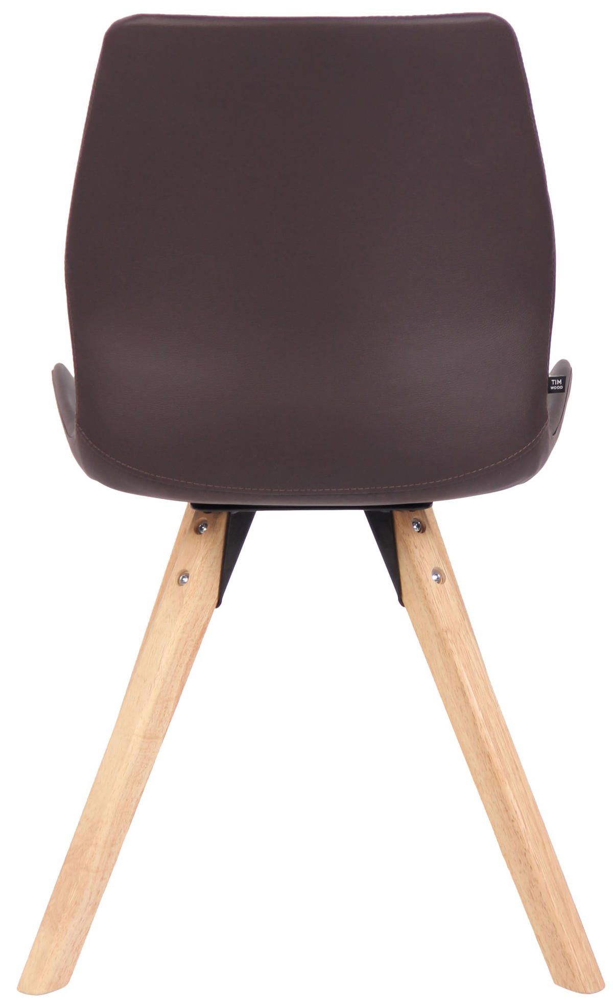 STUHL Lederlook braun - Eukalyptusholzfarben/Braun, Holz/Textil (49/87.5/58cm) - CLP