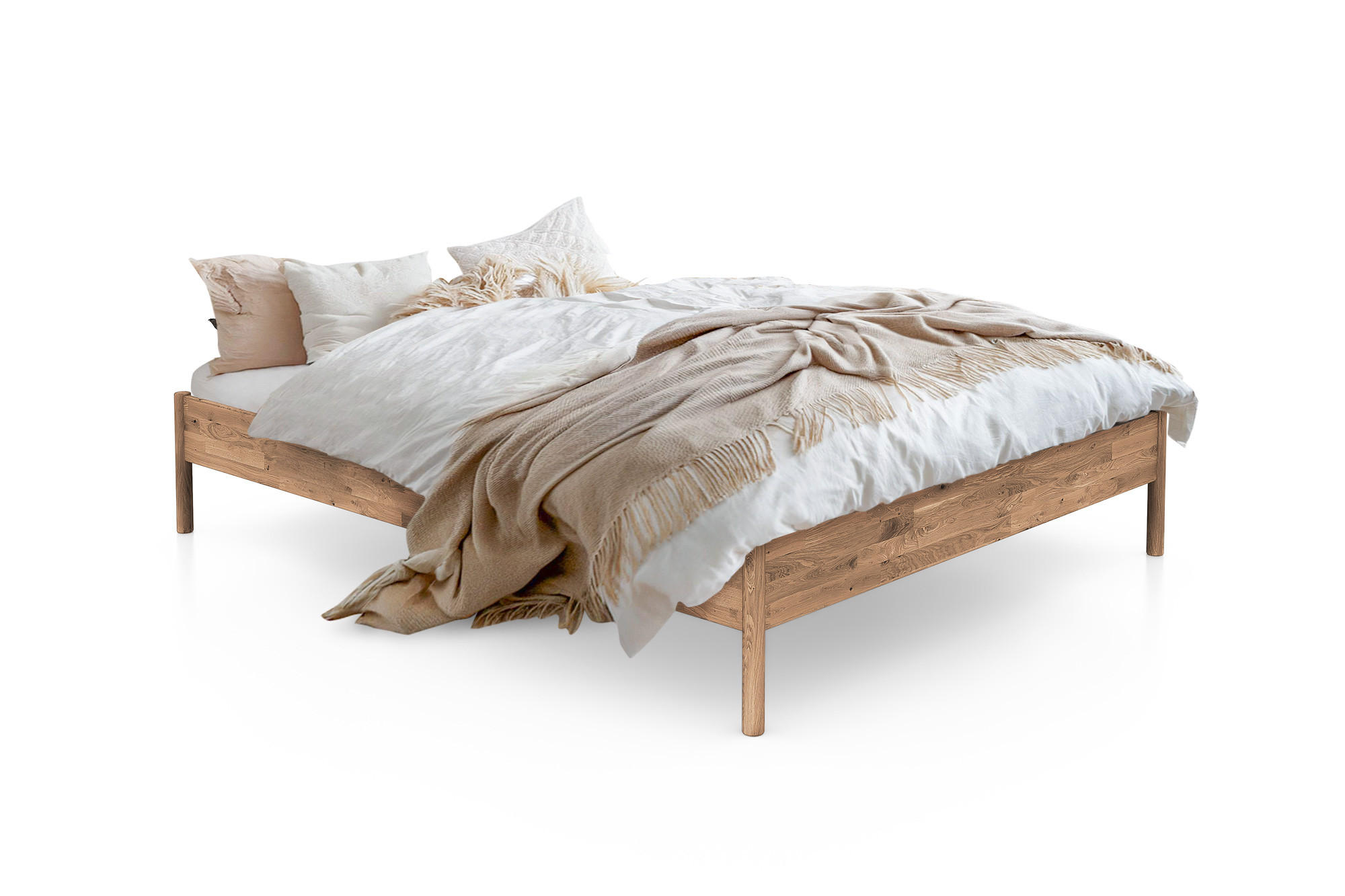 MASSIVHOLZBETT AGNES 180x200 OHNE HOLZKOPFTEIL Wildeiche - Wildeiche, Holz (180/200cm) - byoak