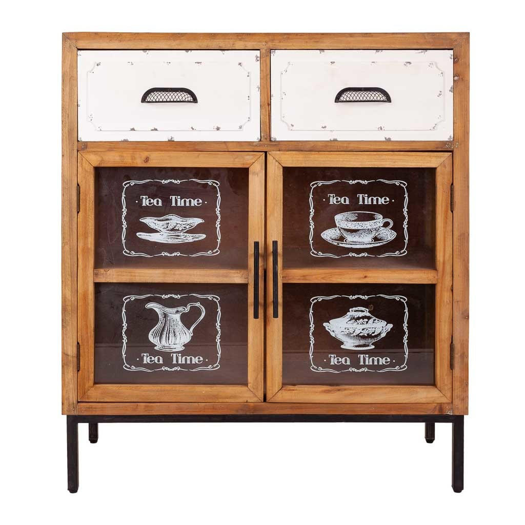 SIDEBOARD aus Holz und Metall 80x37x91 cm - Multicolor, Holz (80/91/36.5cm) - Wanderlust