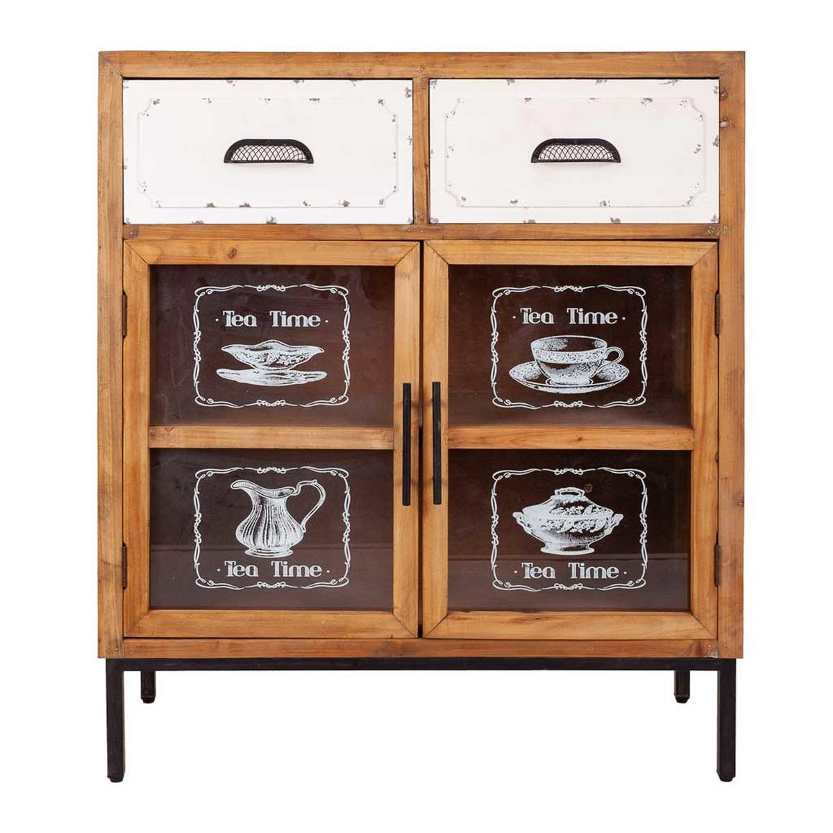 SIDEBOARD aus Holz und Metall 80x37x91 cm - Multicolor, Holz (80/91/36.5cm) - Wanderlust