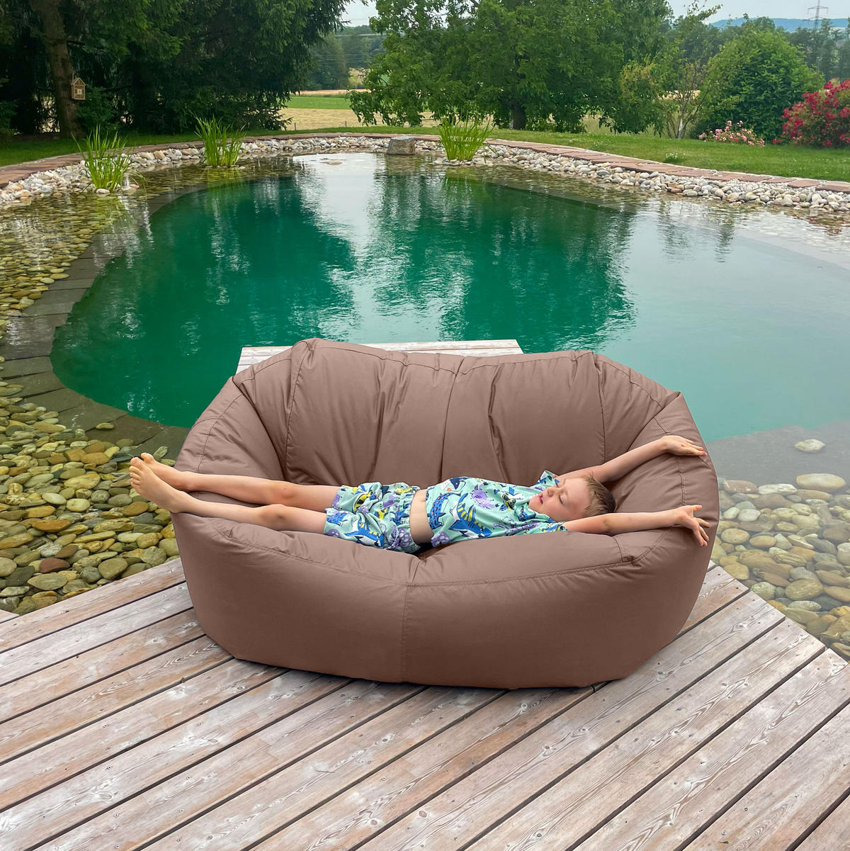 SITZSACK SOFA Lounge hellbraun für Indoor und Outdoor - Hellbraun, Textil (1600/60/1000cm) - Bruni