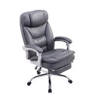 BÜROSTUHL XL Troja, Kunstleder Grau - Grau, Textil/Metall (67/122/67cm) - TPFLiving